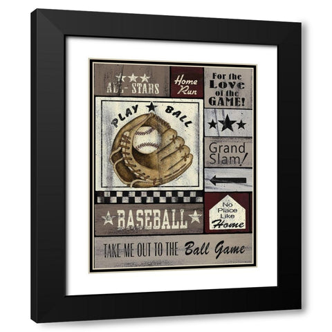 Baseball All Stars Black Modern Wood Framed Art Print with Double Matting by Spivey, Linda