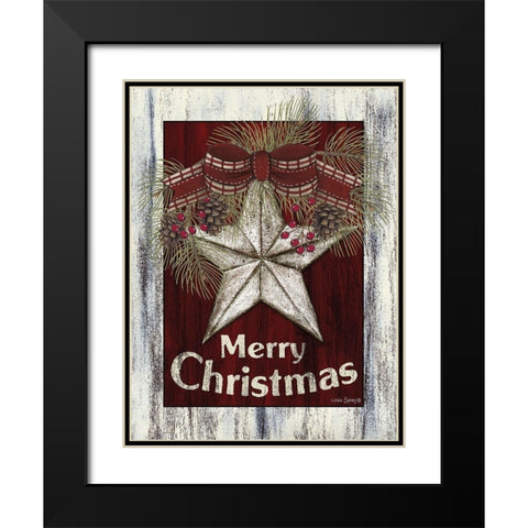 Christmas Barn Star Black Modern Wood Framed Art Print with Double Matting by Spivey, Linda