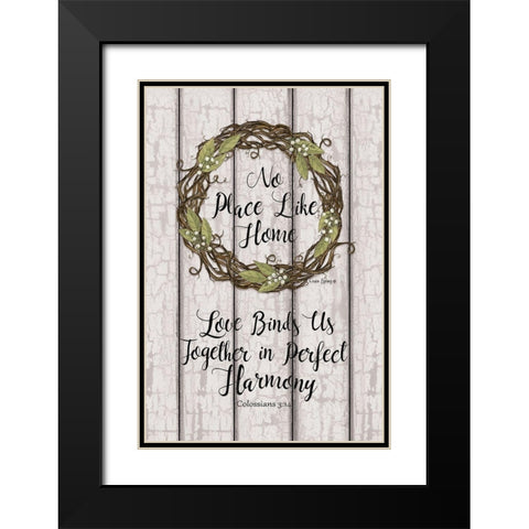 Leaf Wreath    Black Modern Wood Framed Art Print with Double Matting by Spivey, Linda