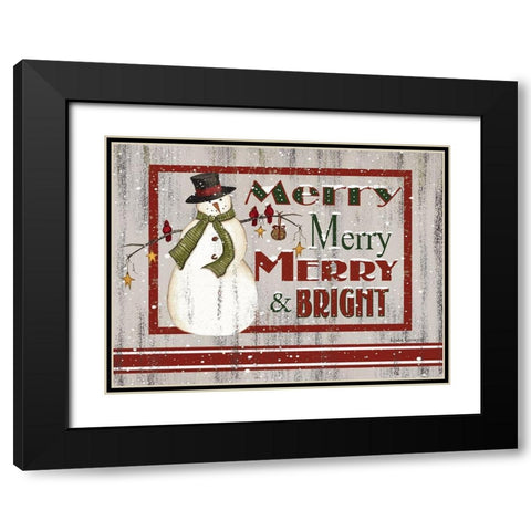 Farmhouse Merry Merry Black Modern Wood Framed Art Print with Double Matting by Spivey, Linda