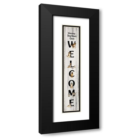 Welcome Dogs Black Modern Wood Framed Art Print with Double Matting by Spivey, Linda
