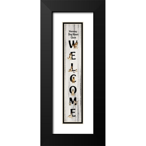 Welcome Dogs Black Modern Wood Framed Art Print with Double Matting by Spivey, Linda