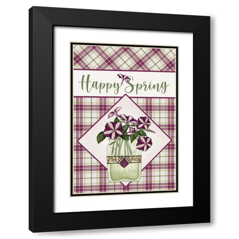 Happy Spring Black Modern Wood Framed Art Print with Double Matting by Spivey, Linda