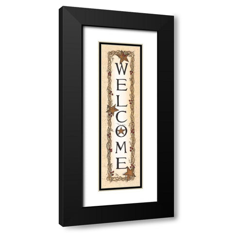 Viney Welcome Black Modern Wood Framed Art Print with Double Matting by Spivey, Linda