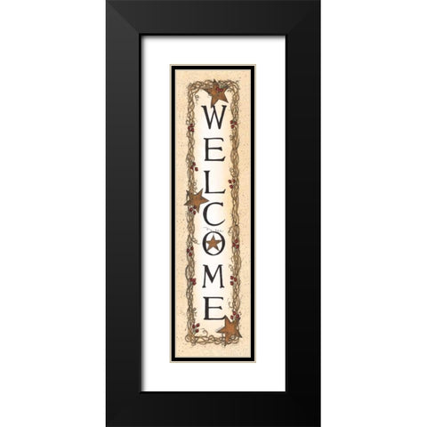 Viney Welcome Black Modern Wood Framed Art Print with Double Matting by Spivey, Linda