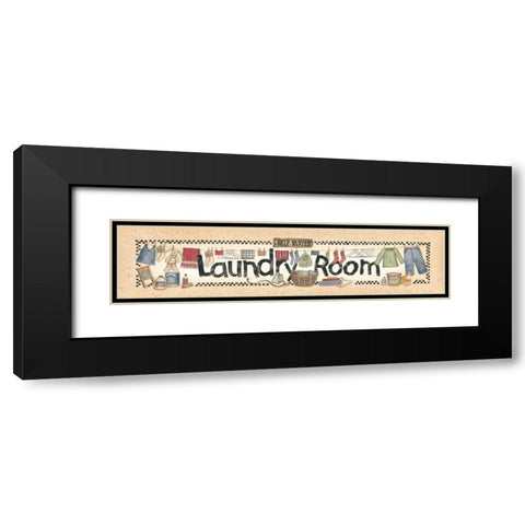 Laundry Room Black Modern Wood Framed Art Print with Double Matting by Spivey, Linda
