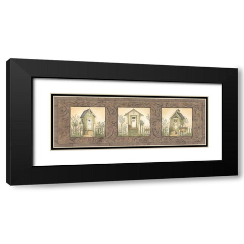 Outhouse Row Black Modern Wood Framed Art Print with Double Matting by Spivey, Linda