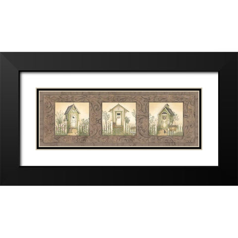 Outhouse Row Black Modern Wood Framed Art Print with Double Matting by Spivey, Linda