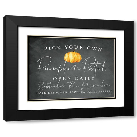 Pumpkin Patch    Black Modern Wood Framed Art Print with Double Matting by Lux + Me Designs