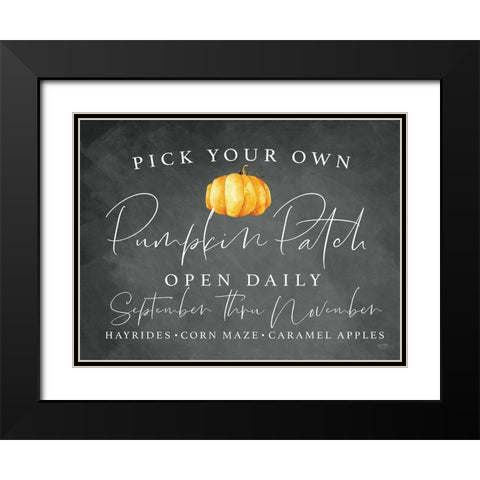 Pumpkin Patch    Black Modern Wood Framed Art Print with Double Matting by Lux + Me Designs