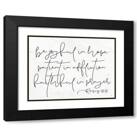 Be Joyful Black Modern Wood Framed Art Print with Double Matting by Lux + Me Designs
