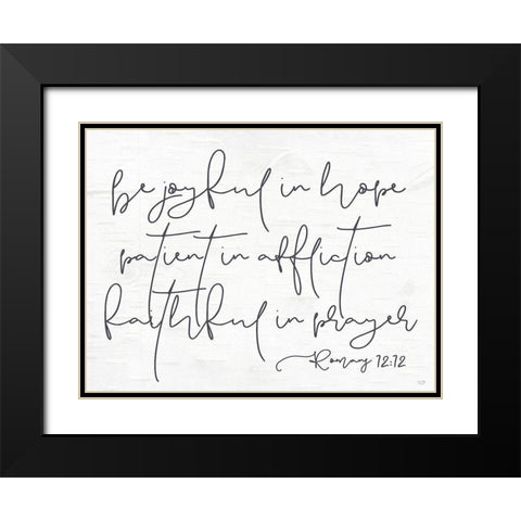 Be Joyful Black Modern Wood Framed Art Print with Double Matting by Lux + Me Designs