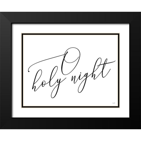 O Holy Night Black Modern Wood Framed Art Print with Double Matting by Lux + Me Designs