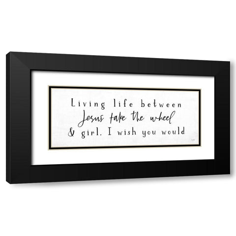 Living Life Black Modern Wood Framed Art Print with Double Matting by Lux + Me Designs