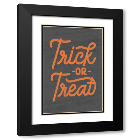 Trick or Treat   Black Modern Wood Framed Art Print with Double Matting by Lux + Me Designs