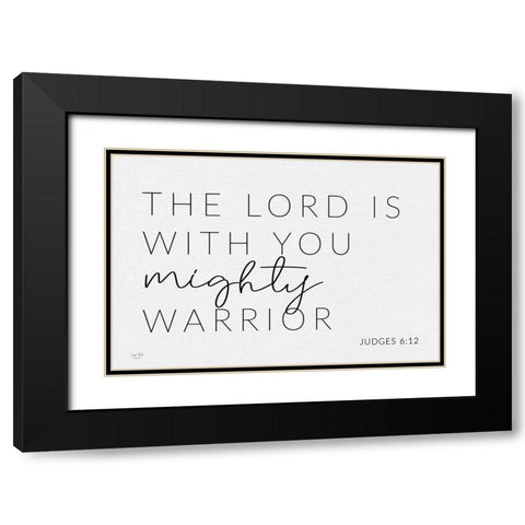 Mighty Warrior Black Modern Wood Framed Art Print with Double Matting by Lux + Me Prints