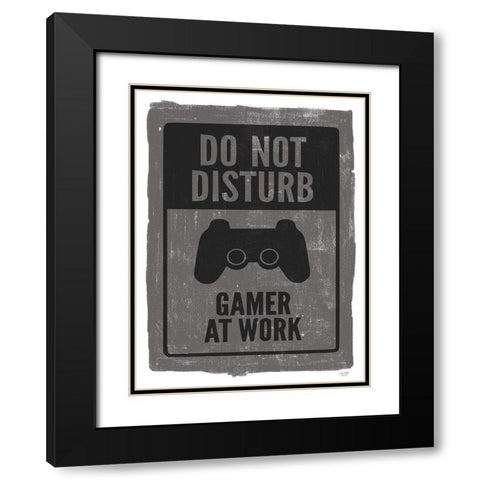 Gamer at Work Black Modern Wood Framed Art Print with Double Matting by Lux + Me Designs