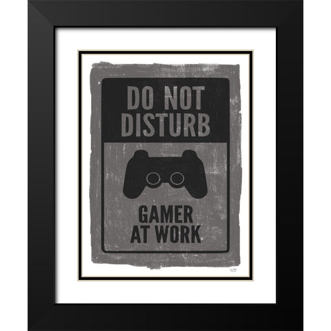 Gamer at Work Black Modern Wood Framed Art Print with Double Matting by Lux + Me Designs