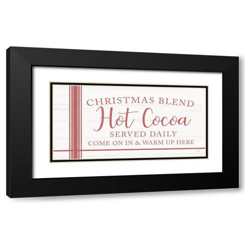 Christmas Blend Hot Cocoa Black Modern Wood Framed Art Print with Double Matting by Lux + Me Designs