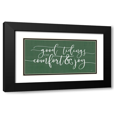 Good Tidings Black Modern Wood Framed Art Print with Double Matting by Lux + Me Designs