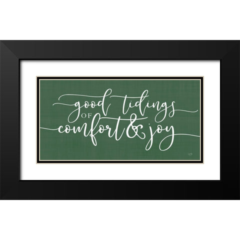 Good Tidings Black Modern Wood Framed Art Print with Double Matting by Lux + Me Designs