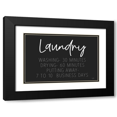 Laundry Schedule Black Modern Wood Framed Art Print with Double Matting by Lux + Me Designs