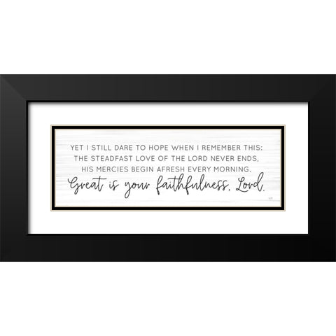 Great is Your Faithfulness Black Modern Wood Framed Art Print with Double Matting by Lux + Me Designs