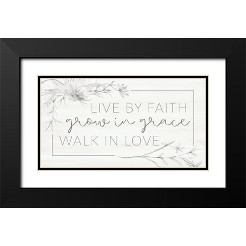 Grow in Grace Black Modern Wood Framed Art Print with Double Matting by Lux + Me Designs