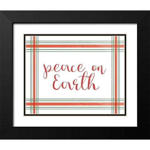 Peace on Earth Black Modern Wood Framed Art Print with Double Matting by Lux + Me Designs