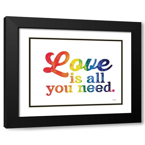 Love is All You Need Black Modern Wood Framed Art Print with Double Matting by Lux + Me Designs