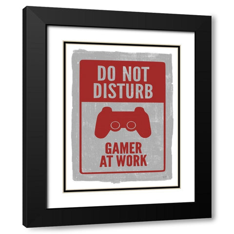 Gamer at Work Black Modern Wood Framed Art Print with Double Matting by Lux + Me Designs