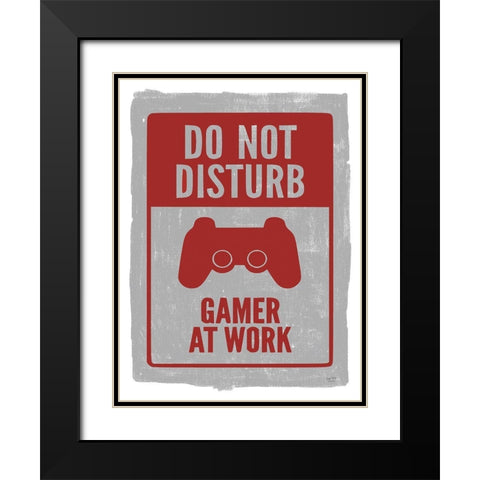 Gamer at Work Black Modern Wood Framed Art Print with Double Matting by Lux + Me Designs