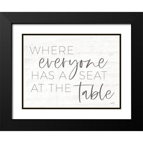 Everyone Has a Seat at the Table Black Modern Wood Framed Art Print with Double Matting by Lux + Me Designs