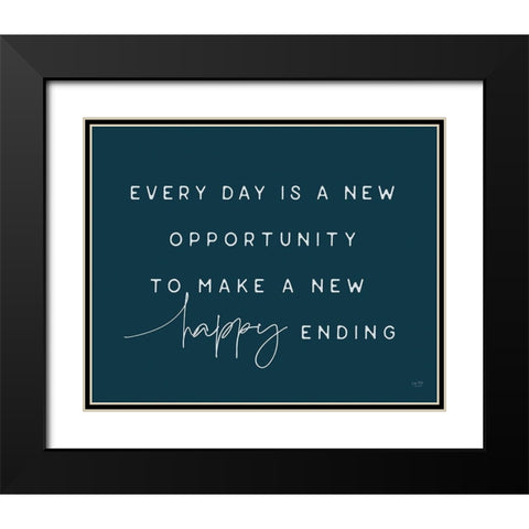 Happy Ending Black Modern Wood Framed Art Print with Double Matting by Lux + Me Designs