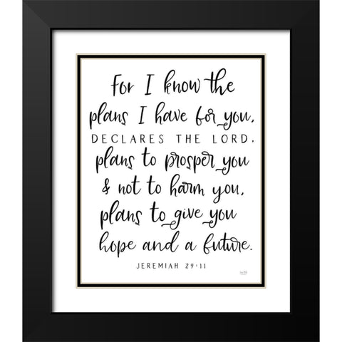 The Plans I Have For You Black Modern Wood Framed Art Print with Double Matting by Lux + Me Designs