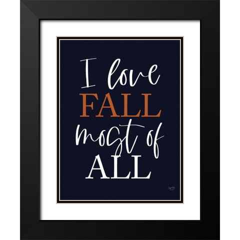 I Love Fall Black Modern Wood Framed Art Print with Double Matting by Lux + Me Designs