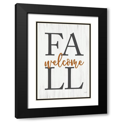 Welcome Fall Black Modern Wood Framed Art Print with Double Matting by Lux + Me Designs