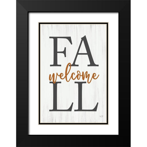 Welcome Fall Black Modern Wood Framed Art Print with Double Matting by Lux + Me Designs