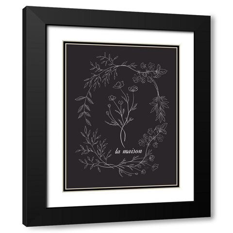 La Maison Black Modern Wood Framed Art Print with Double Matting by Lux + Me Designs