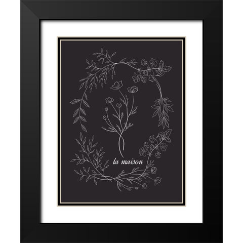 La Maison Black Modern Wood Framed Art Print with Double Matting by Lux + Me Designs