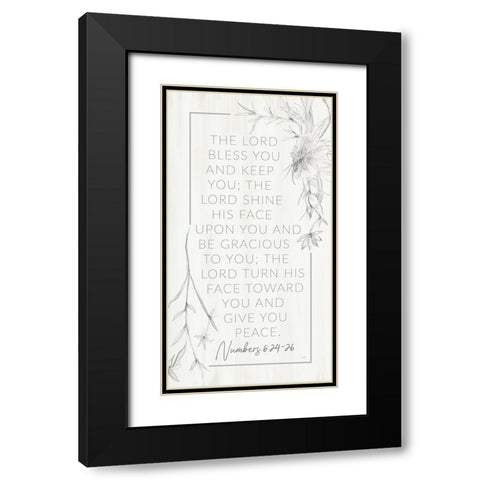 The Lord Bless You Black Modern Wood Framed Art Print with Double Matting by Lux + Me Designs