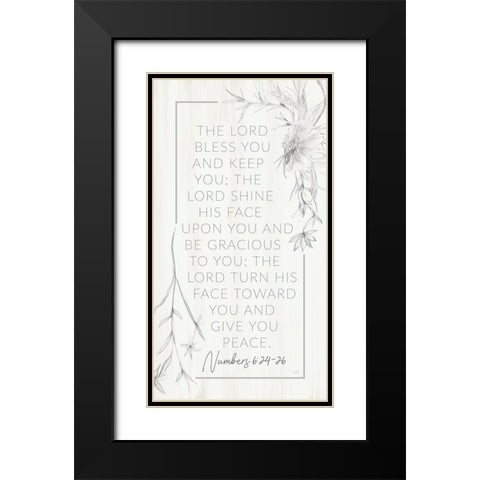 The Lord Bless You Black Modern Wood Framed Art Print with Double Matting by Lux + Me Designs