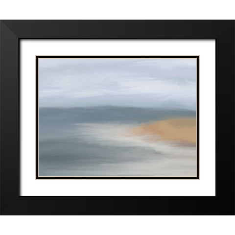 Harbor Shore Black Modern Wood Framed Art Print with Double Matting by Lux + Me Designs