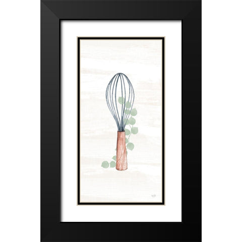 Kitchen Utensils - Wooden Whisk Black Modern Wood Framed Art Print with Double Matting by Lux + Me Designs