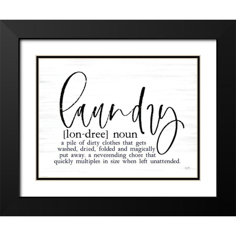 Laundry Definition Black Modern Wood Framed Art Print with Double Matting by Lux + Me Designs