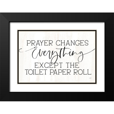 Toilet Paper Roll Black Modern Wood Framed Art Print with Double Matting by Lux + Me Designs