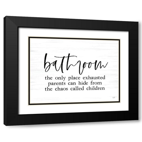 Bathroom Hiding Spot Black Modern Wood Framed Art Print with Double Matting by Lux + Me Designs