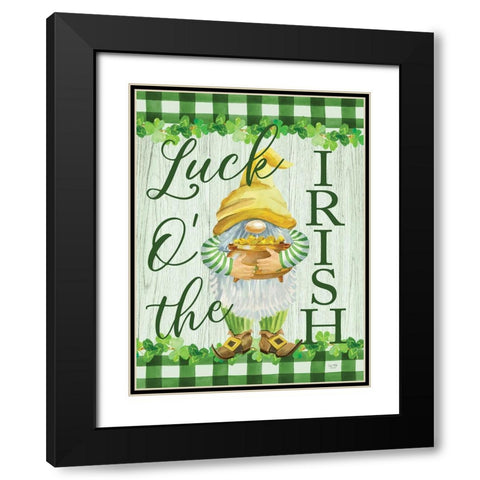 Luck O the Irish Black Modern Wood Framed Art Print with Double Matting by Lux + Me Designs