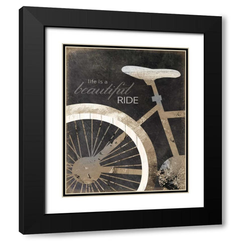 Life is a Beautiful Ride Black Modern Wood Framed Art Print with Double Matting by Rae, Marla