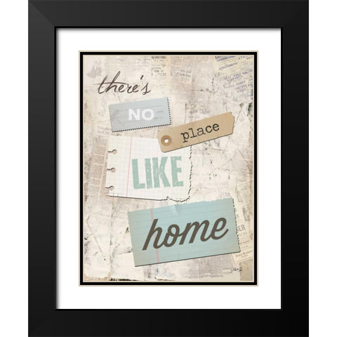 Theres No Place Like Home Black Modern Wood Framed Art Print with Double Matting by Rae, Marla